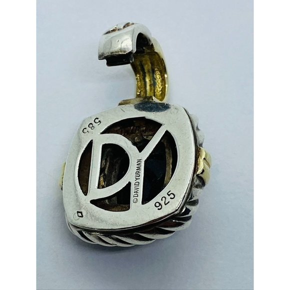 Authentic Renaissance David Yurman Sterling 14K Black Cabochon Enhancer Pendant - Picture 9 of 10